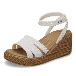 CROCS Women's Brooklyn Wedges - White and Tan